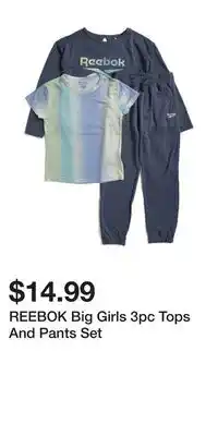 TJ Maxx REEBOK Big Girls 3pc Tops And Pants Set offer