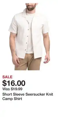 TJ Maxx Short Sleeve Seersucker Knit Camp Shirt offer