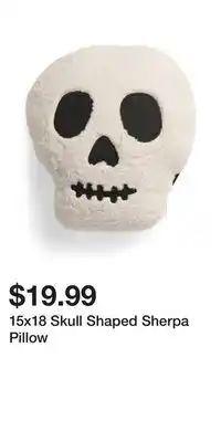 TJ Maxx 15x18 Skull Shaped Sherpa Pillow offer
