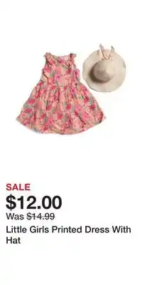 TJ Maxx Little Girls Printed Dress With Hat offer
