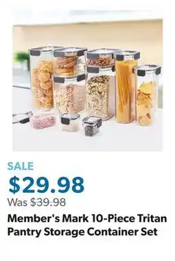 Sam's Club Member's Mark 10-Piece Tritan Pantry Storage Container Set offer