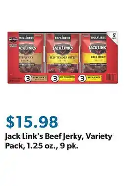 Sam's Club Jack Link's Beef Jerky, Variety Pack, 1.25 oz., 9 pk offer
