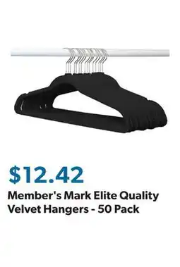 Sam's Club Member's Mark Elite Quality Velvet Hangers - 50 Pack offer