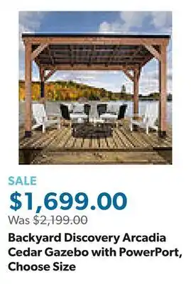 Sam's Club Backyard Discovery Arcadia Cedar Gazebo with PowerPort, Choose Size offer