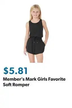 Sam's Club Member's Mark Girls Favorite Soft Romper offer