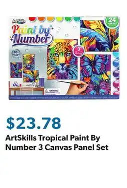 Sam's Club ArtSkills Tropical Paint By Number 3 Canvas Panel Set offer