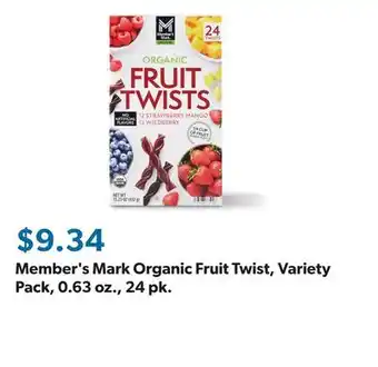 Sam's Club Member's Mark Organic Fruit Twist, Variety Pack, 0.63 oz., 24 pk offer