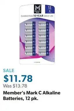 Sam's Club Member's Mark C Alkaline Batteries, 12 pk offer