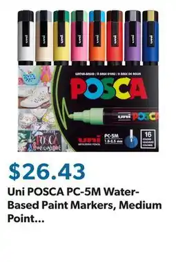 Sam's Club Uni POSCA PC-5M Water-Based Paint Markers, Medium Point (1.8-2.5mm), Assorted Colors, 16 Pack offer