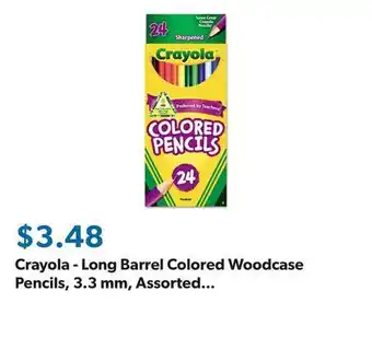 Sam's Club Crayola - Long Barrel Colored Woodcase Pencils, 3.3 mm, Assorted Colors - 24 Pencils offer