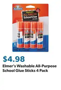 Sam's Club Elmer's Washable All-Purpose School Glue Sticks 4 Pack offer