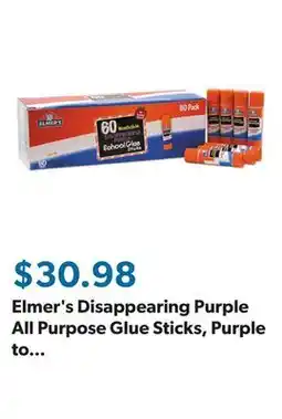 Sam's Club Elmer's Disappearing Purple All Purpose Glue Sticks, Purple to Clear - 60 per Box offer