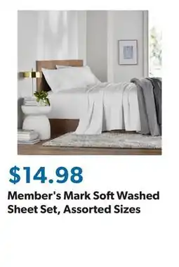 Sam's Club Member's Mark Soft Washed Sheet Set, Assorted Sizes offer