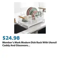 Sam's Club Member's Mark Modern Dish Rack With Utensil Caddy And Glassware Holder, Assorted Colors offer