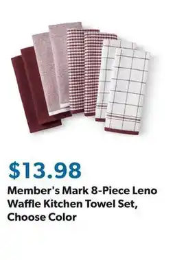 Sam's Club Member's Mark 8-Piece Leno Waffle Kitchen Towel Set, Choose Color offer