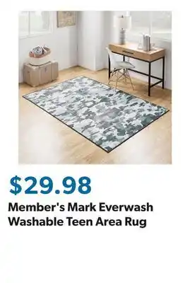 Sam's Club Member's Mark Everwash Washable Teen Area Rug offer