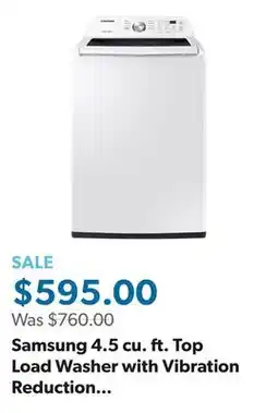 Sam's Club Samsung 4.5 cu. ft. Top Load Washer with Vibration Reduction Technology+ offer