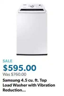 Sam's Club Samsung 4.5 cu. ft. Top Load Washer with Vibration Reduction Technology+ offer