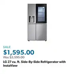 Sam's Club LG 27 cu. ft. Side-By-Side Refrigerator with InstaView offer