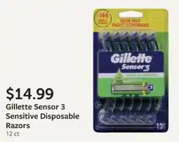 Fareway Gillette Sensor 3 Sensitive Disposable Razors offer