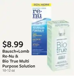 Fareway Bausch+Lomb Re-Nu & Bio True Multi Purpose Solution offer