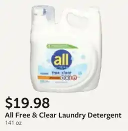 Fareway All Free & Clear Laundry Detergent offer