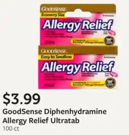Fareway GoodSense Diphenhydramine Allergy Relief Ultratab offer