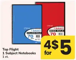 ACME Top Flight 1 Subject Notebooks offer