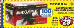 Big 5 Federal American Eagle 9mm Luger 100-Round Value Pack offer