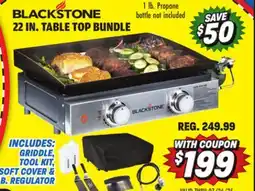 Big 5 Blackstone 22 Gas Tabletop 2-Burner Griddle Bundle offer