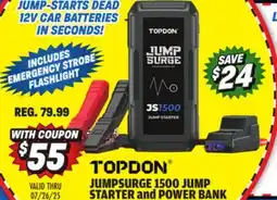 Big 5 TOPDON USA JumpSurge 1500 Jump Starter and Power Bank offer