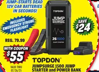 Big 5 TOPDON USA JumpSurge 1500 Jump Starter and Power Bank offer