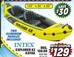 Big 5 Intex Explorer K2 Inflatable Kayak with 2 Aluminum Oars and Pump - 2-Person offer