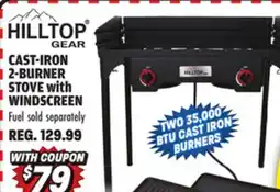 Big 5 Hilltop Gear Cast-Iron 2-Burner Stove with Windscreen offer