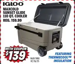 Big 5 Igloo MaxCold Sunset Glide 110 qt Cooler offer