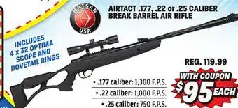 Big 5 Hatsan AirTact .177 Caliber Break-Barrel Air Rifle Combo offer