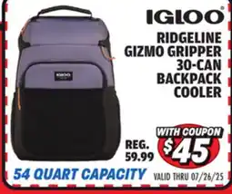 Big 5 Igloo Ridgeline Gizmo Gripper 30-Can Backpack offer
