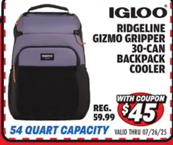 Big 5 Igloo Ridgeline Gizmo Gripper 30-Can Backpack offer