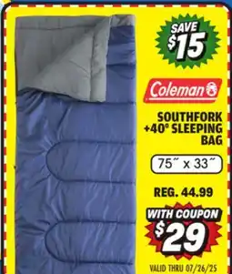 Big 5 Coleman Southfork 40° Sleeping Bag offer