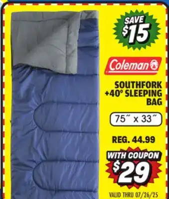 Big 5 Coleman Southfork 40° Sleeping Bag offer