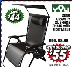 Big 5 Yoli Zero Gravity XL Shade Chair with Side Table offer