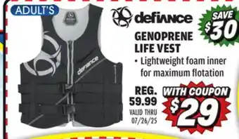 Big 5 Defiance Adult Genoprene Life Vest offer