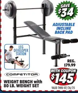 Big 5 Competitor Weight Bench with 80-lb. Weight Set offer