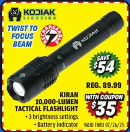 Big 5 Kodiak Kiran Rechargeable 10,000 Lumen Tactical Flashlight offer