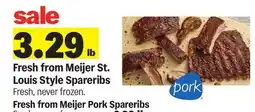 Meijer Fresh from Meijer St. Louis Style Spareribs offer