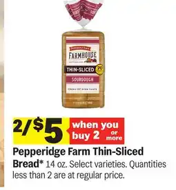 Meijer Pepperidge Farm Thin-Sliced Bread offer