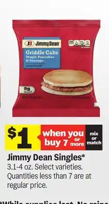Meijer Jimmy Dean Singles offer