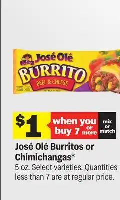 Meijer José Olé Burritos or Chimichangas offer