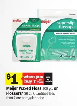 Meijer Meijer Waxed Floss 100 yd. or Flossers* 36 ct offer
