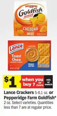 Meijer Lance Crackers 5-6.1 oz. or Pepperidge Farm Goldfish 2 oz offer